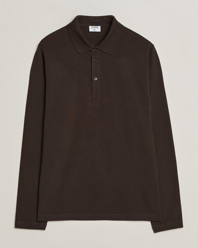 Filippa K Luke Lycra Polo Shirt Dark Chocolate