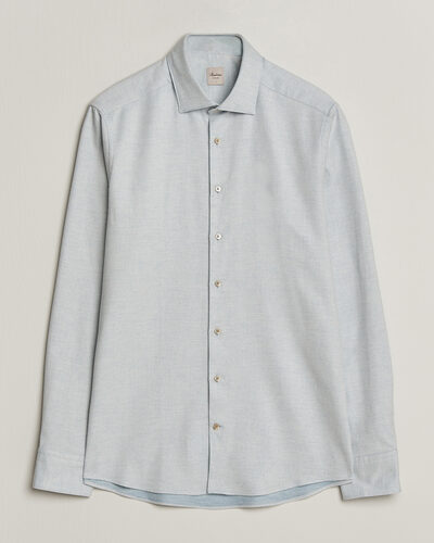 Stenströms Slimline Flannel Shirt Light Blue