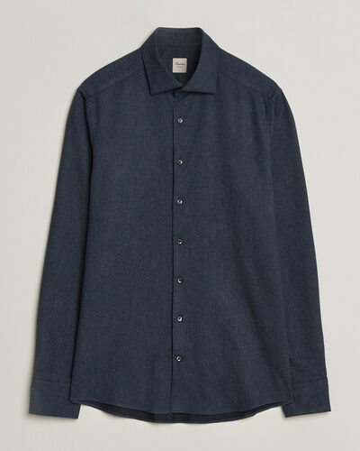 Stenströms Slimline Flannel Shirt Navy