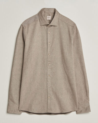 Stenströms Slimline Flannel Shirt Light Brown