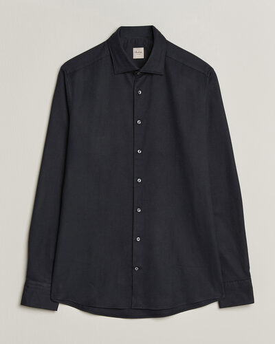 Stenströms Slimline Flannel Shirt Black