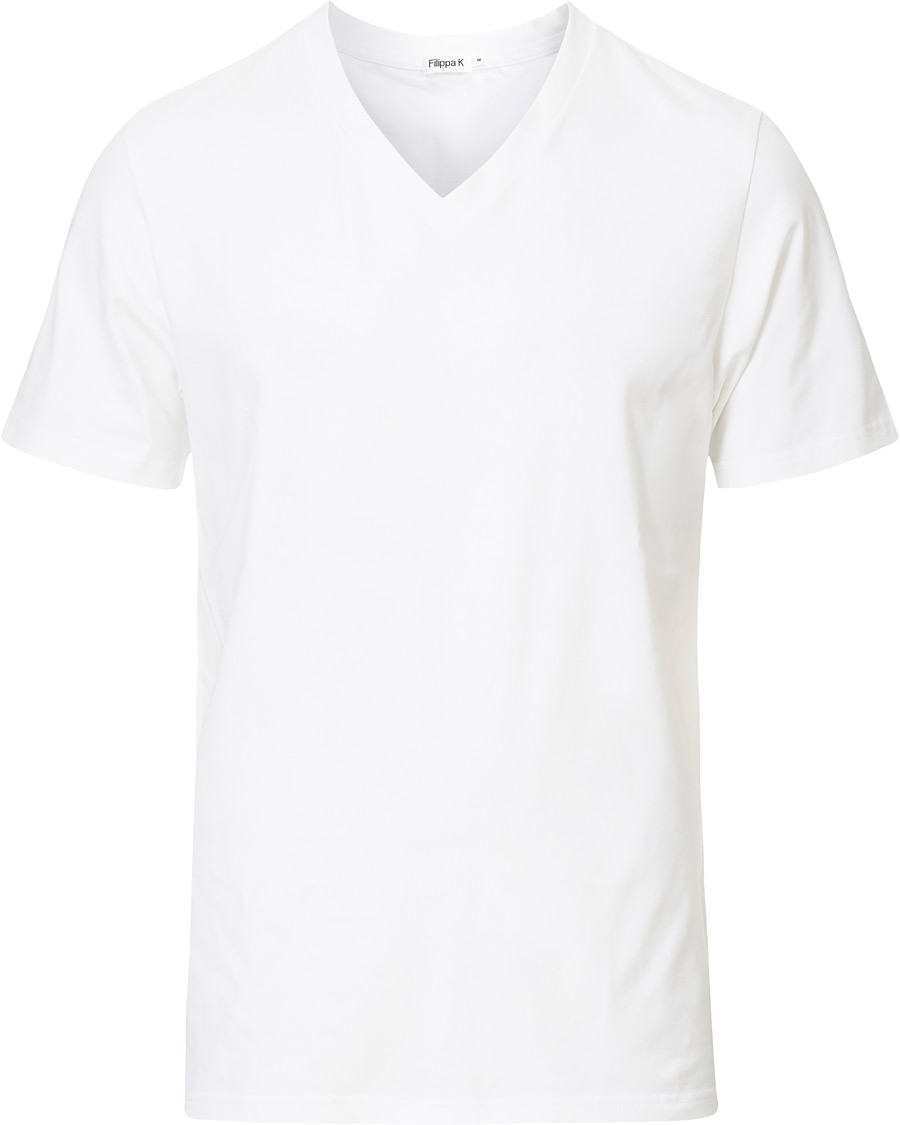 Men | T-Shirts | Filippa K | Soft Lycra V-Neck Tee White