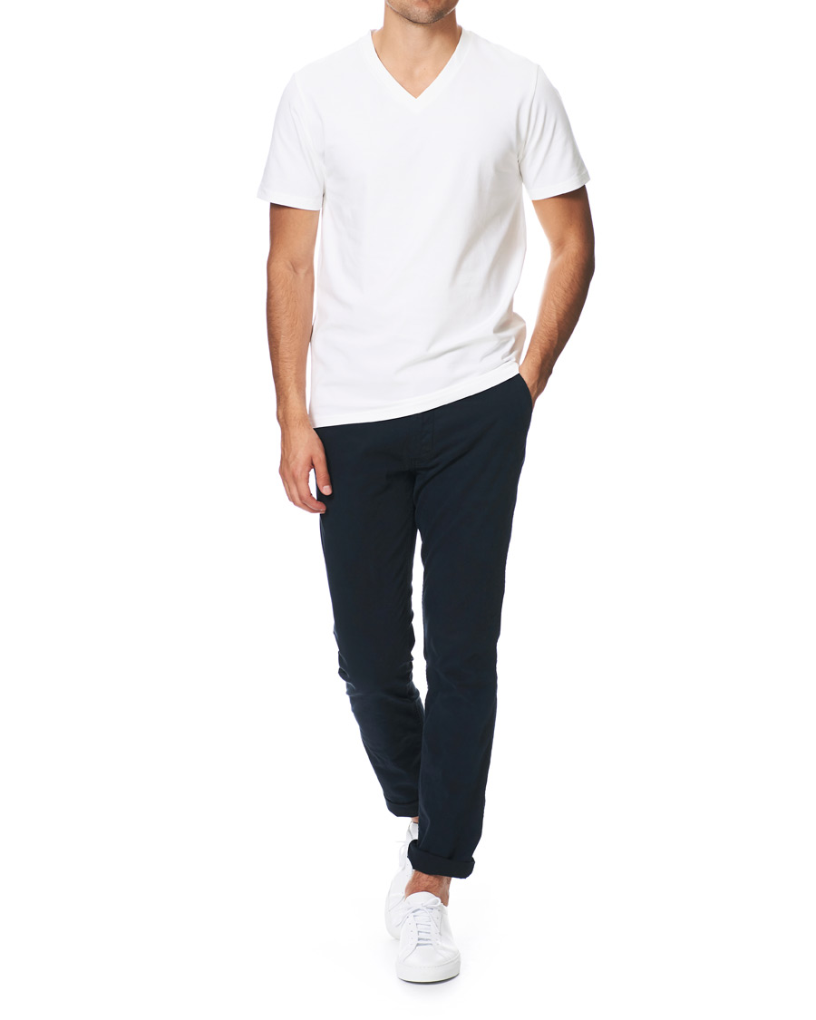 Men | T-Shirts | Filippa K | Soft Lycra V-Neck Tee White