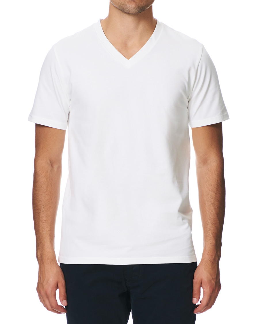 Men | T-Shirts | Filippa K | Soft Lycra V-Neck Tee White
