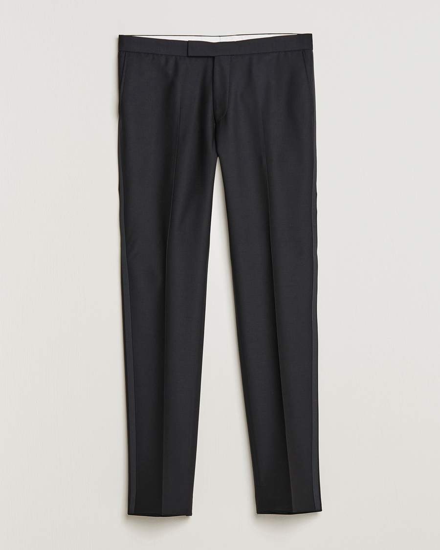 Men | Trousers | Oscar Jacobson | Devon Tuxedo Trousers Black