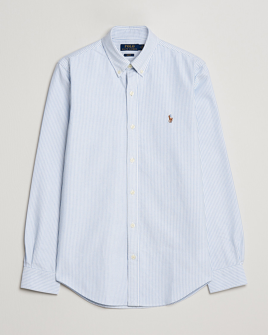 Men | Shirts | Polo Ralph Lauren | Slim Fit Shirt Oxford Stripes Blue