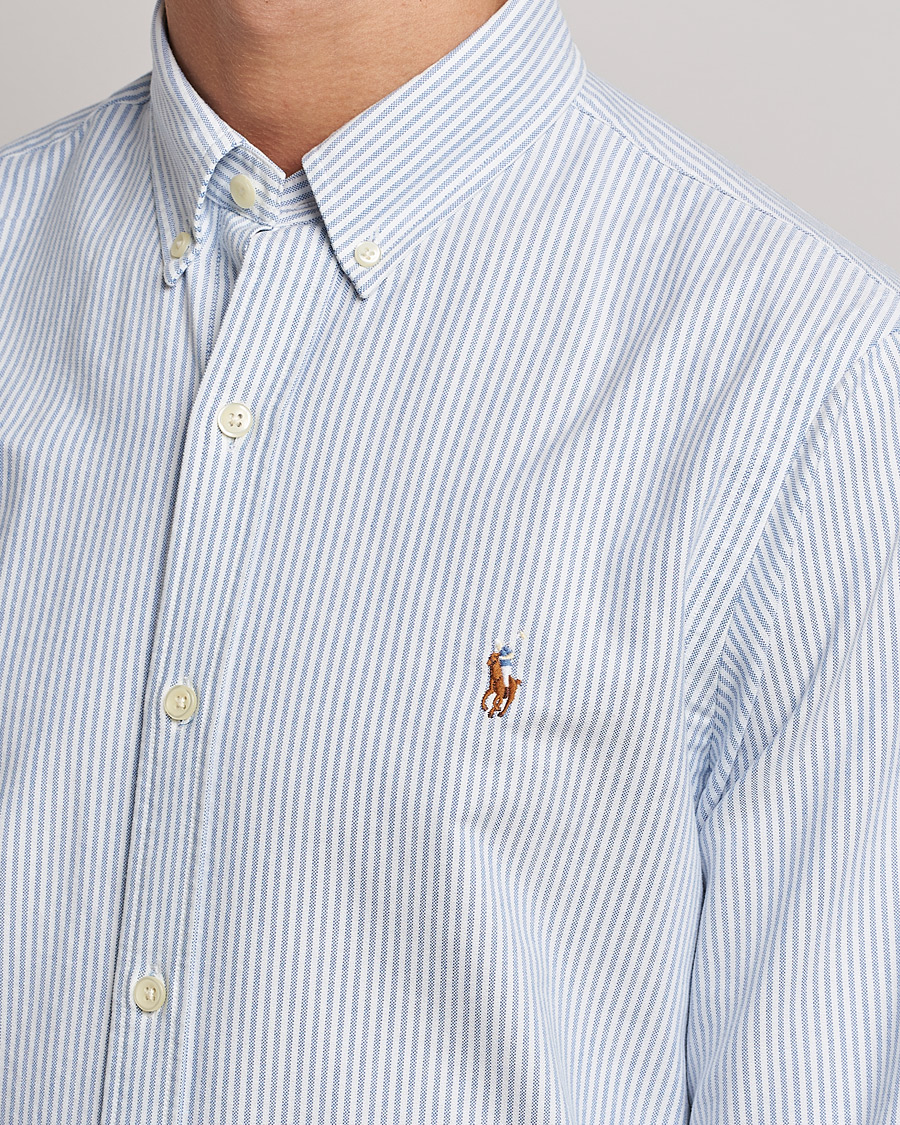 Men | Shirts | Polo Ralph Lauren | Slim Fit Shirt Oxford Stripes Blue