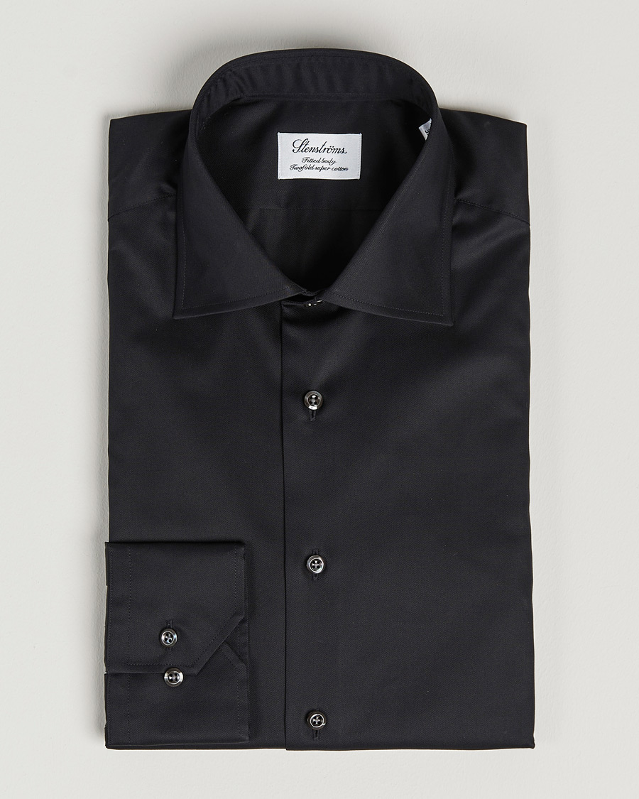 Men | Shirts | Stenströms | Fitted Body Shirt Black