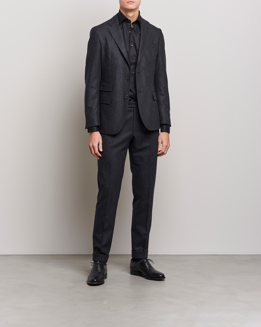 Men | Shirts | Stenströms | Fitted Body Shirt Black