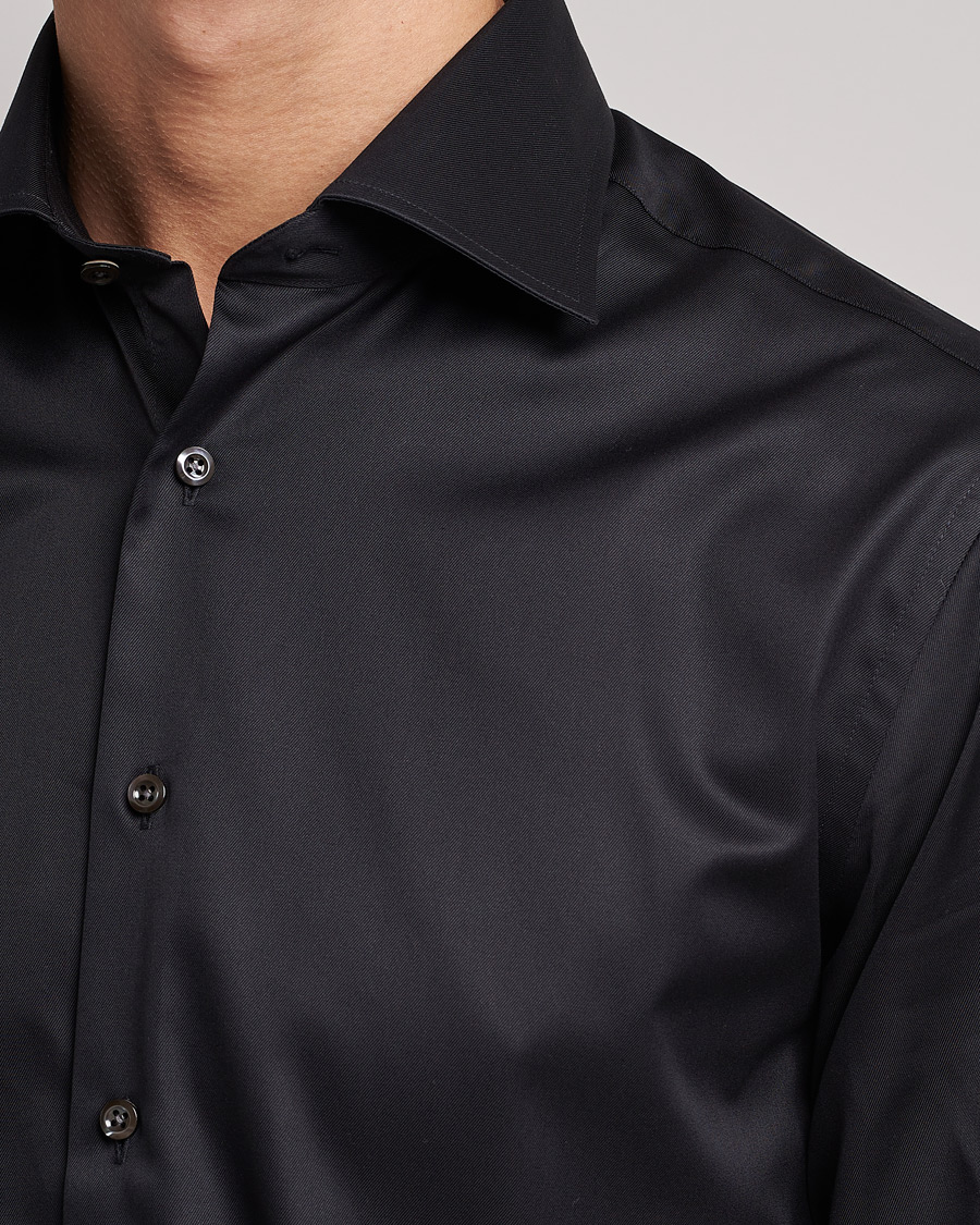 Men | Shirts | Stenströms | Fitted Body Shirt Black