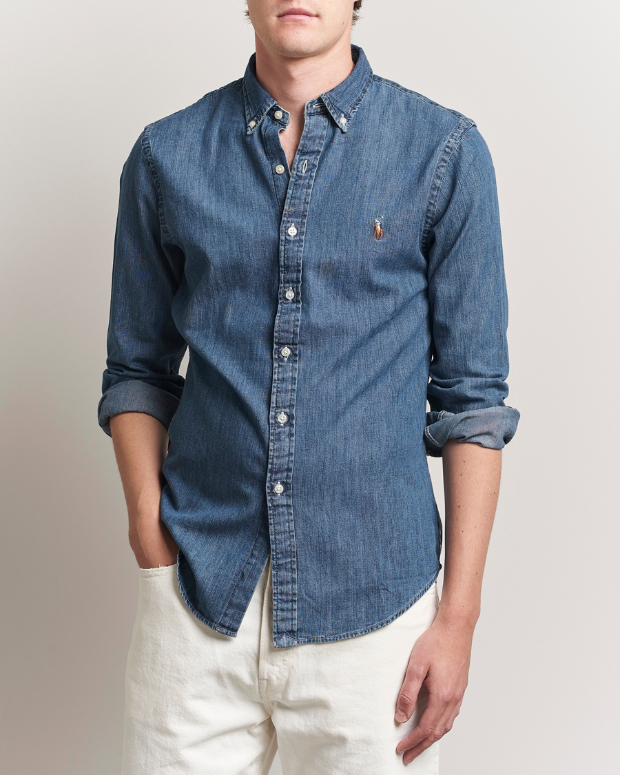 Men | Shirts | Polo Ralph Lauren | Slim Fit Shirt Denim Dark Wash