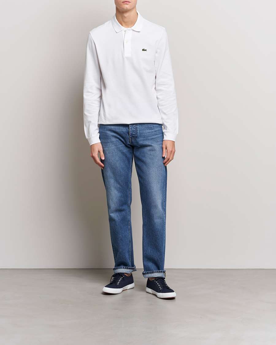 Men | Polo Shirts | Lacoste | Original Long Sleeve Polo Piké White