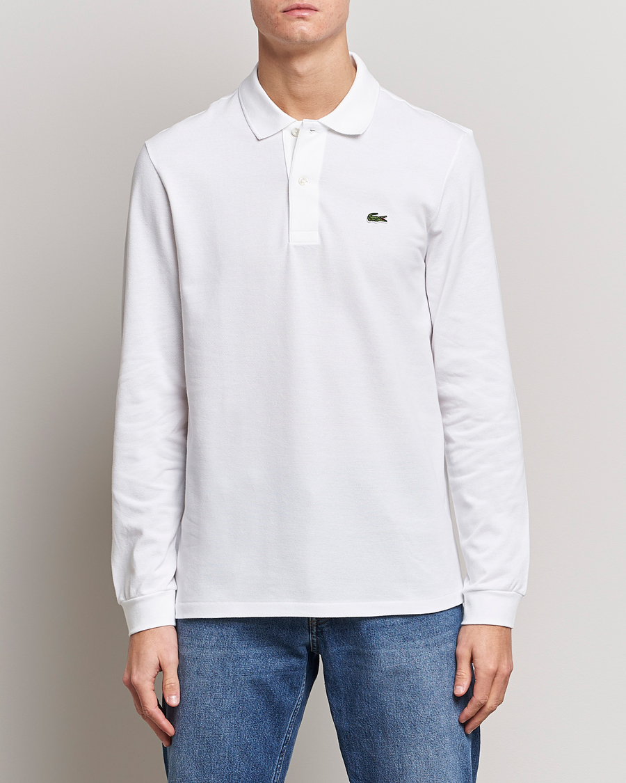Men | Polo Shirts | Lacoste | Original Long Sleeve Polo Piké White