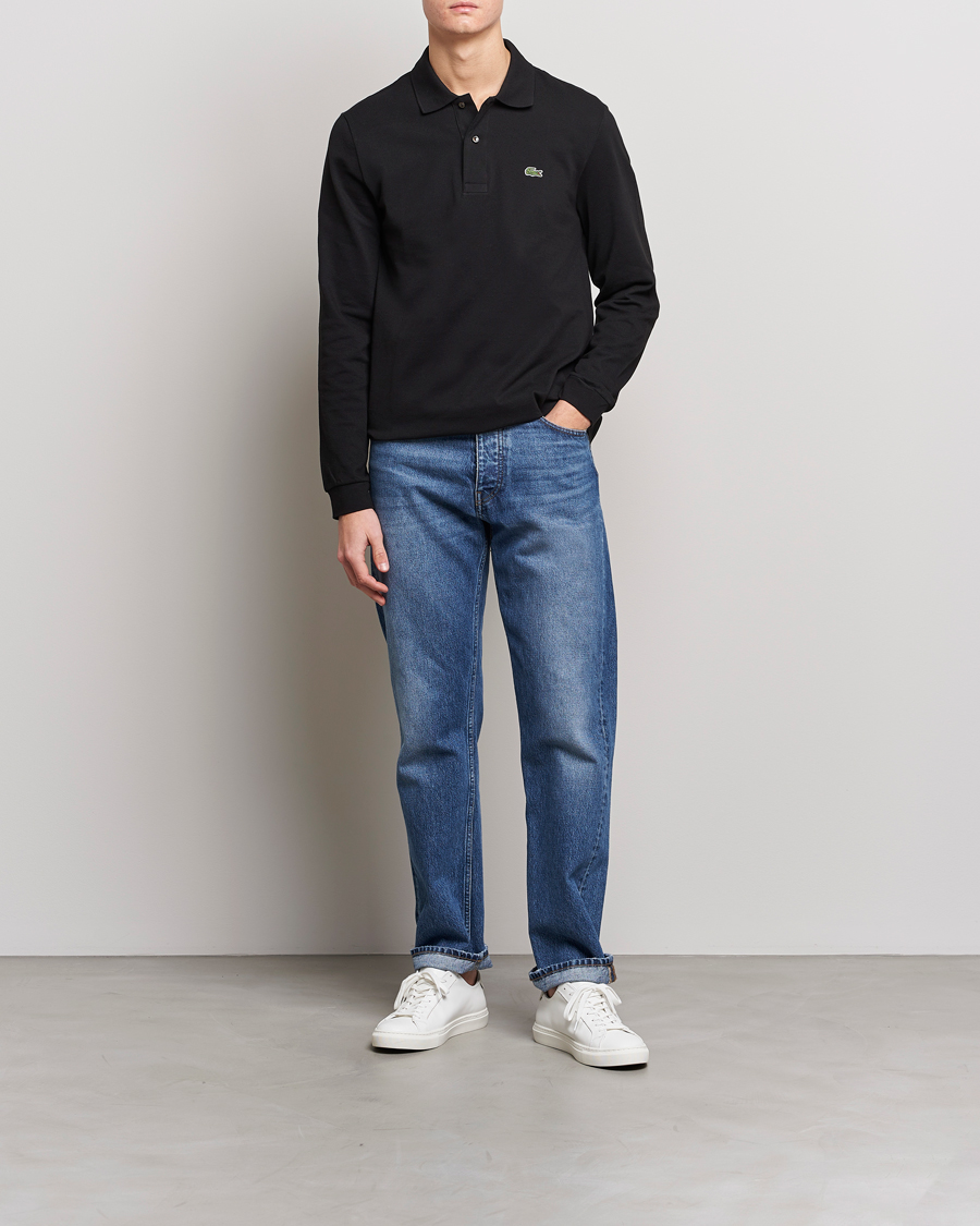Men | Polo Shirts | Lacoste | Long Sleeve Piké Black