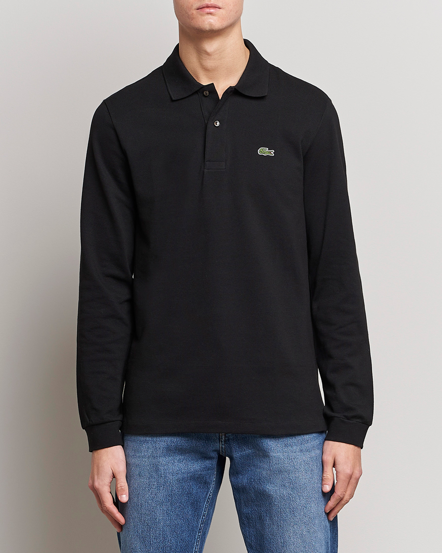 Men | Polo Shirts | Lacoste | Original Long Sleeve Polo Piké Black