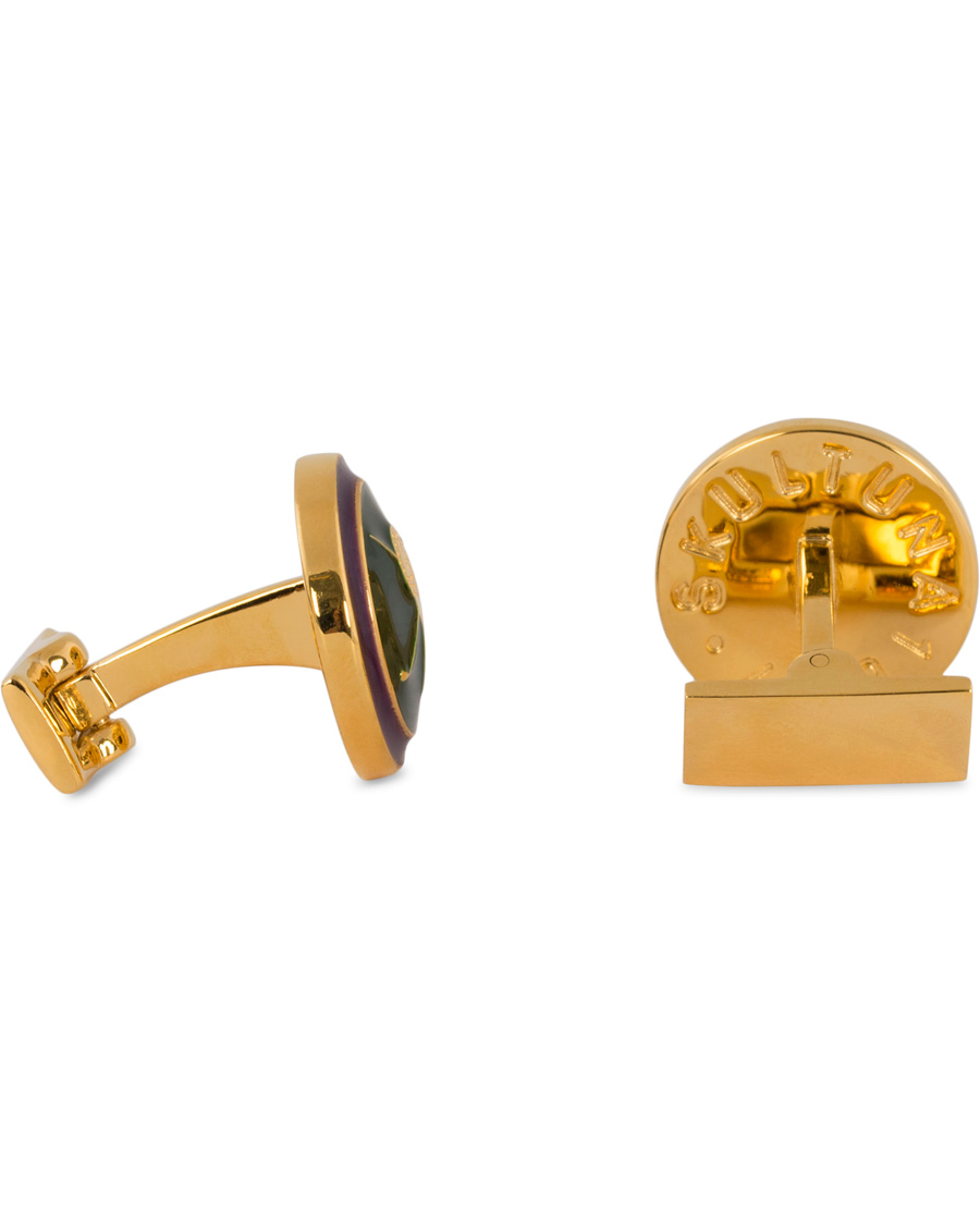 Men | Cufflinks | Skultuna | Cuff Links Golf Gold/Green