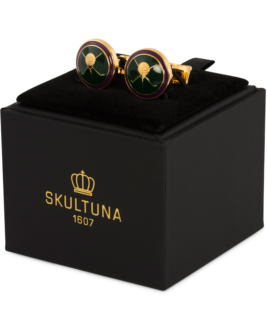 Men | Cufflinks | Skultuna | Cuff Links Golf Gold/Green
