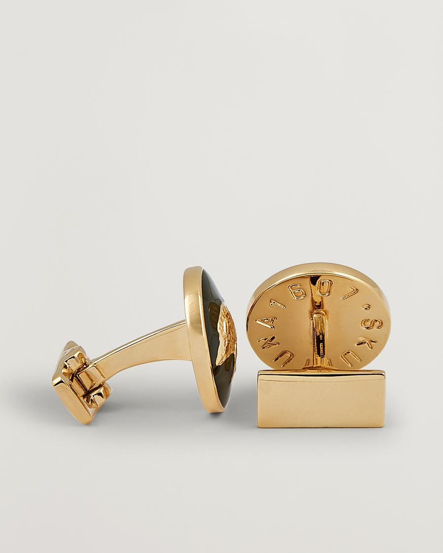 Men | Skultuna Cuff Links Hunter Wild Boar Gold/Green | Skultuna | Cuff Links Hunter Wild Boar Gold/Green