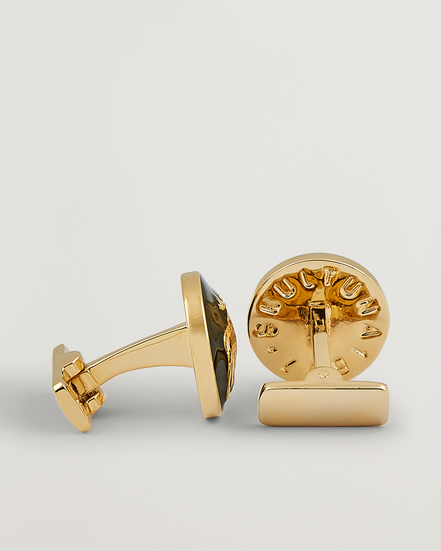 Men | Skultuna Cuff Links Hunter The Moose Gold/Green | Skultuna | Cuff Links Hunter The Moose Gold/Green