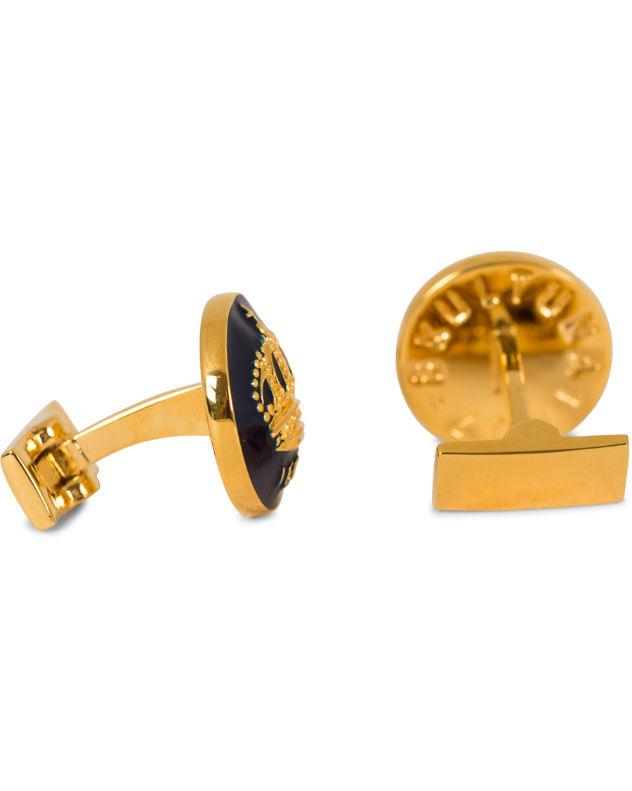 Men | Cufflinks | Skultuna | Cuff Links The Crown Gold/Royal Blue