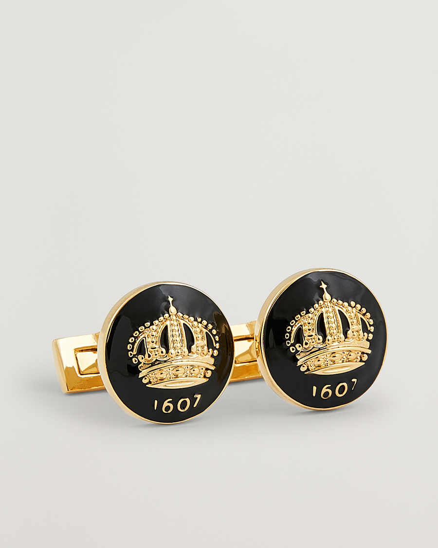 Men | Cufflinks | Skultuna | Cuff Links The Crown Gold/Baroque Black