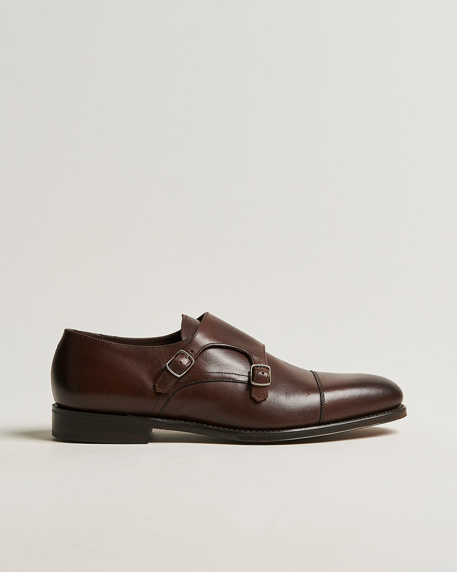Men | Monk Strap Shoes | Loake 1880 | Cannon Monkstrap Dark Brown Burnished Calf