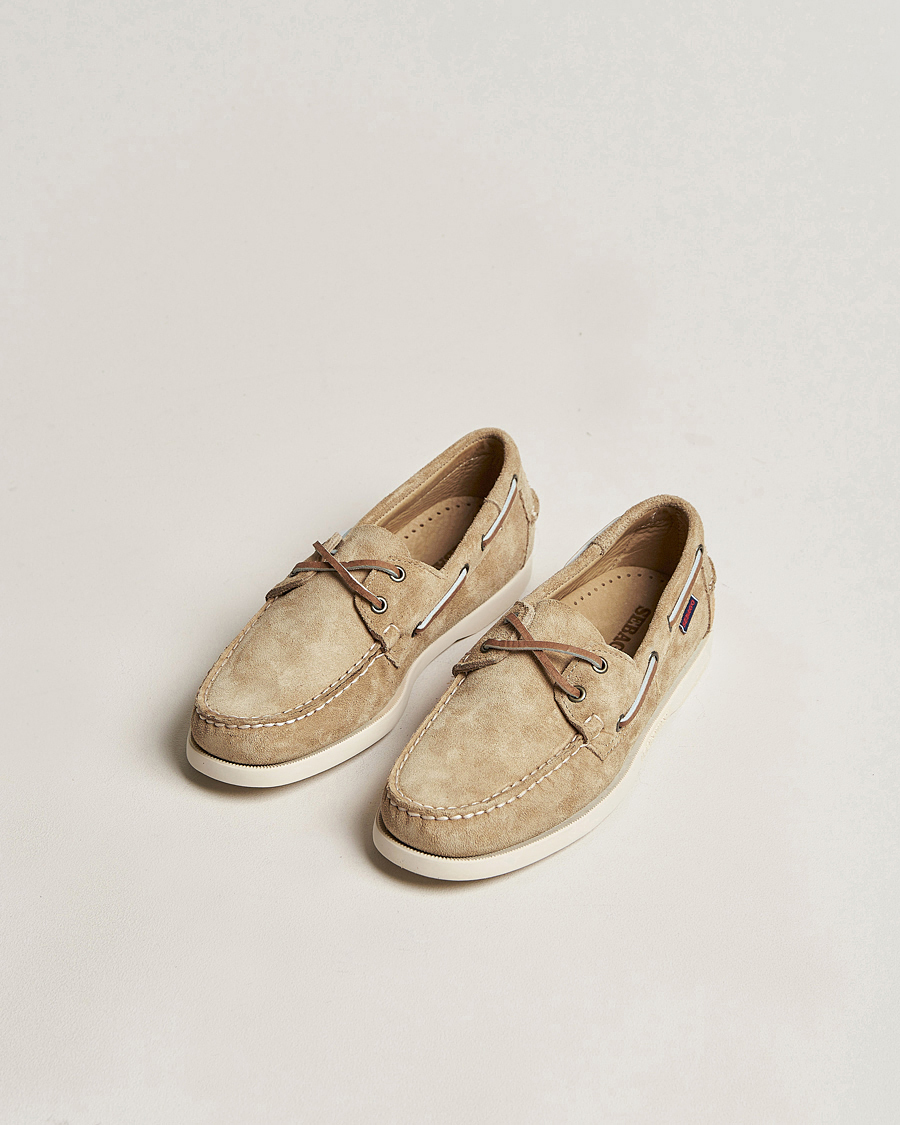 Men | Boat Shoes | Sebago | Docksides Suede Boat Shoe Beige Camel