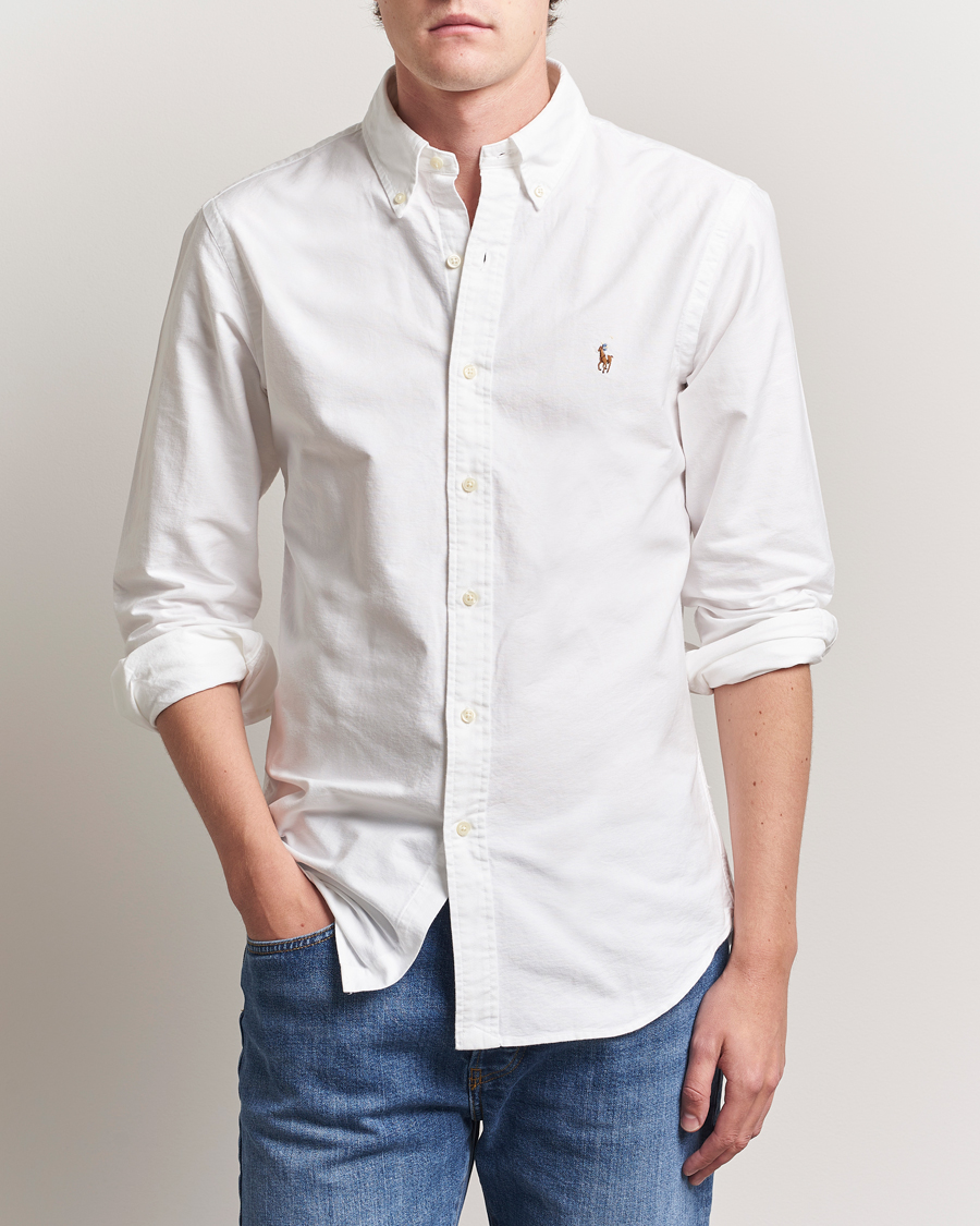 Men | Shirts | Polo Ralph Lauren | Custom Fit Oxford Shirt White