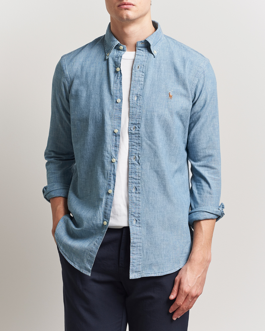 Men | Shirts | Polo Ralph Lauren | Custom Fit Shirt Chambray Washed