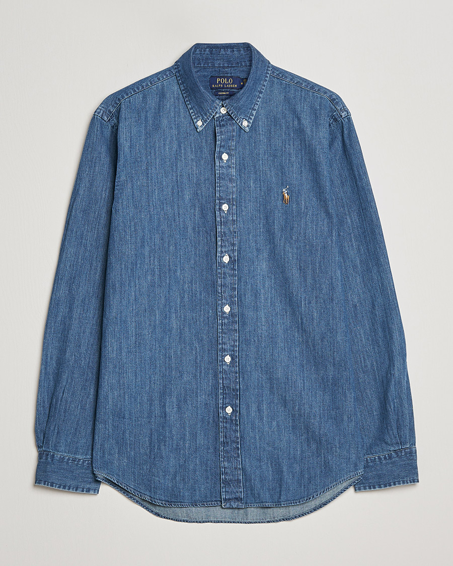 Men | Shirts | Polo Ralph Lauren | Custom Fit Shirt Denim Dark Wash