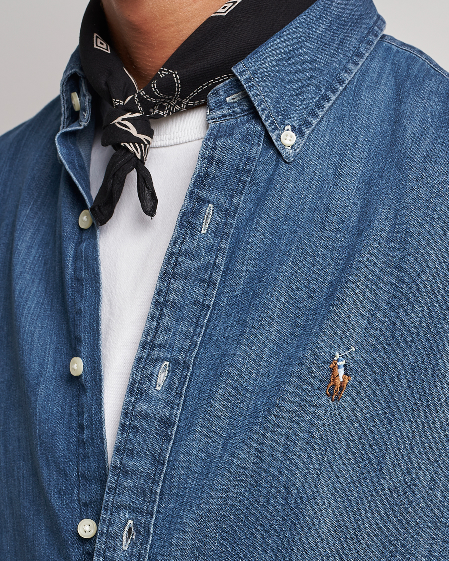 Men | Shirts | Polo Ralph Lauren | Custom Fit Shirt Denim Dark Wash