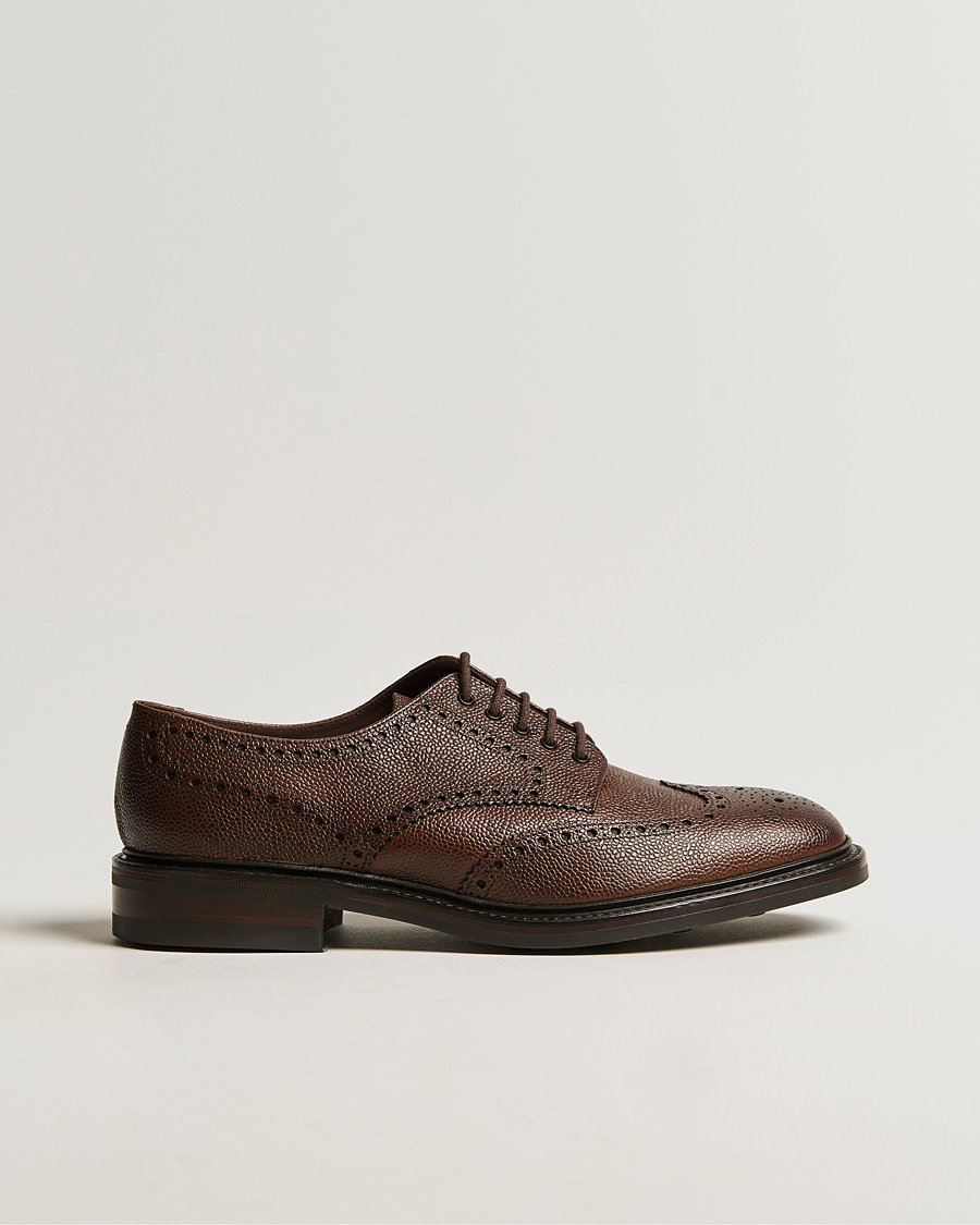 Men | Brogues | Loake 1880 | Badminton Brogue Dark Brown Grain