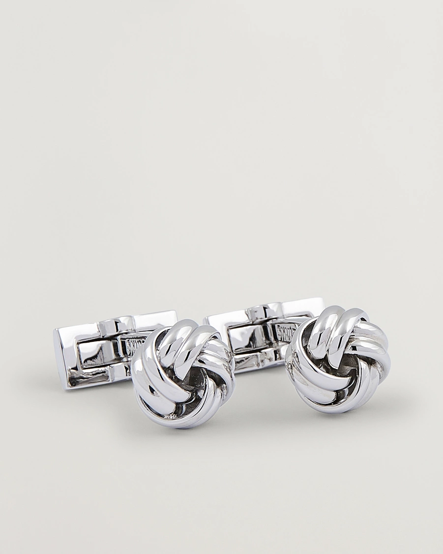 Men | Cufflinks | Skultuna | Cuff Links Black Tie Collection Knot Silver