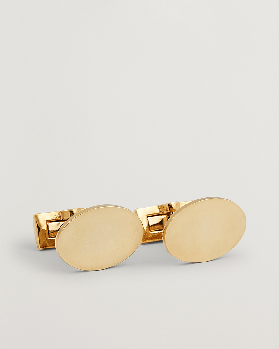 Men | Cufflinks | Skultuna | Cuff Links Black Tie Collection Oval Gold