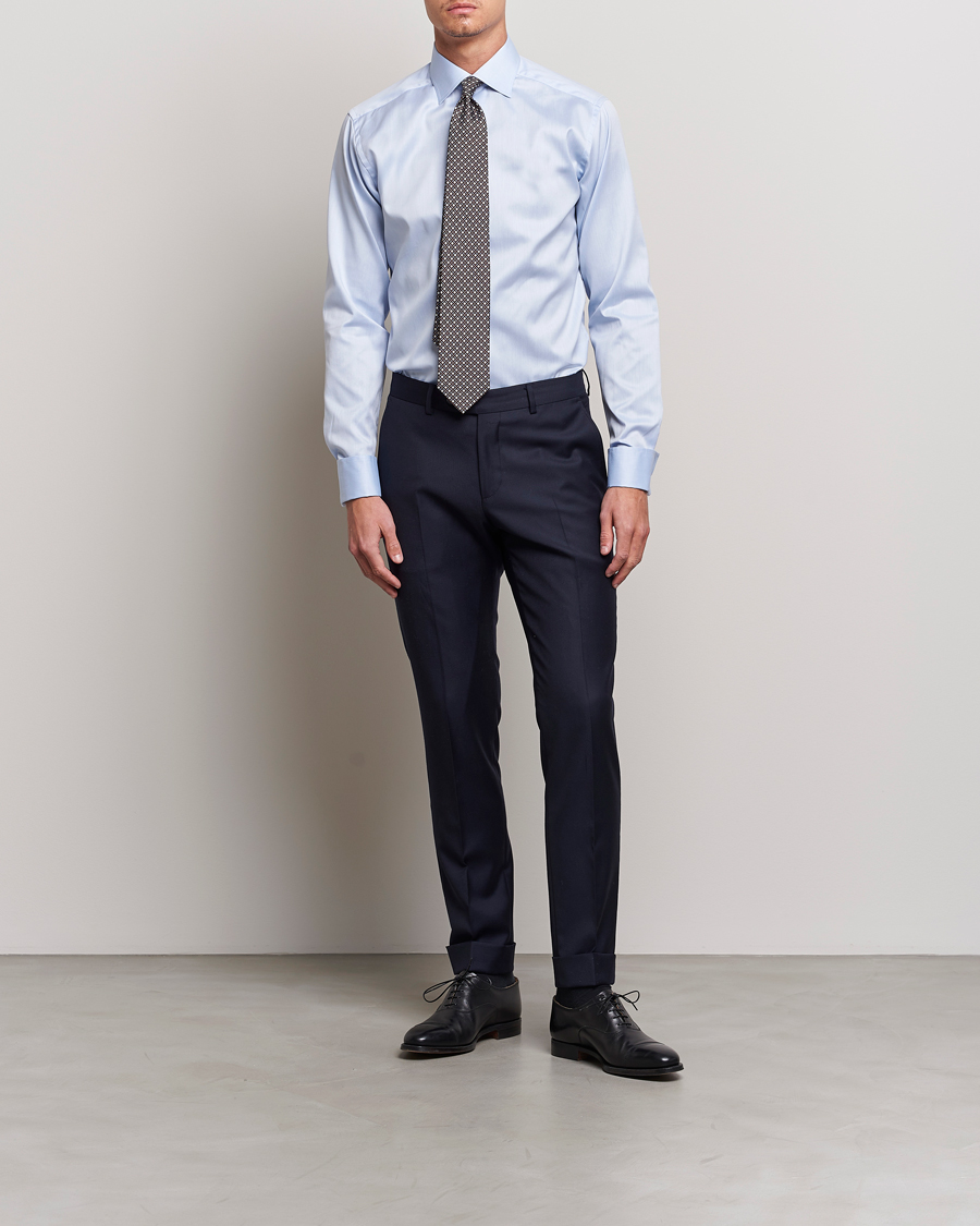 Men | Shirts | Eton | Slim Fit Shirt Double Cuff Blue