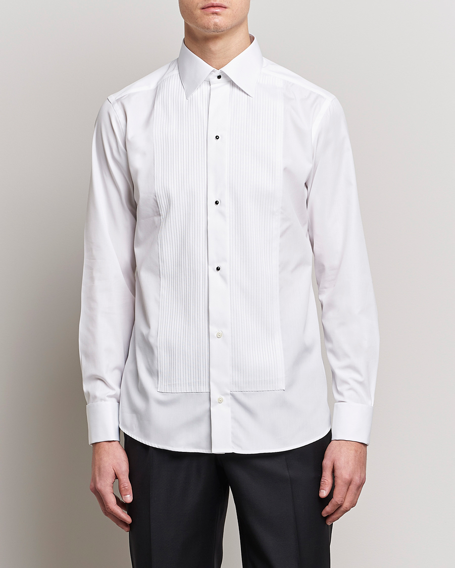 Men | Shirts | Eton | Slim Fit Tuxedo Shirt Black Ribbon White 38 - S