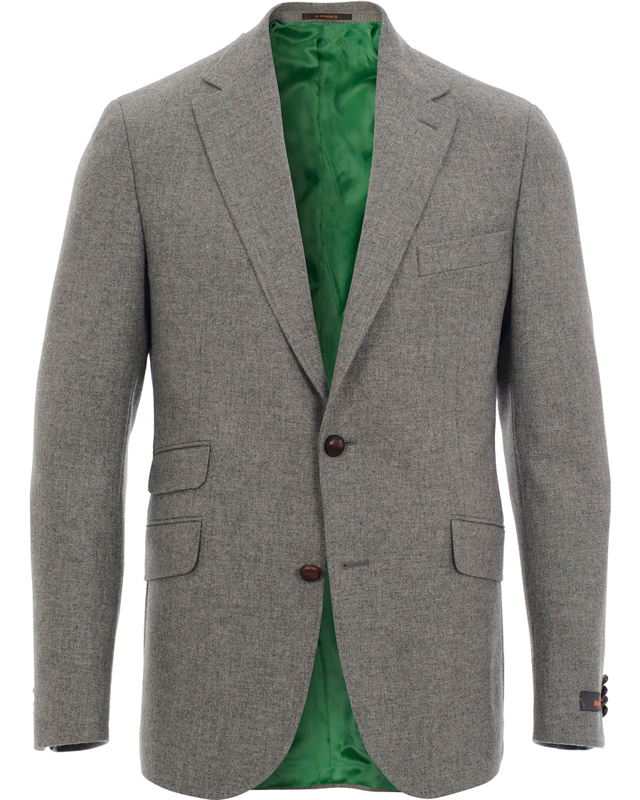 Men | Blazers | Morris | Brian Shetland Wool Diagonal Blazer Grey