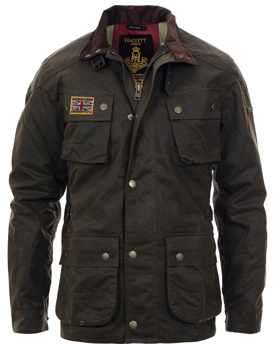 Men | Coats & Jackets | Hackett | Wax Rally Jacket Olive