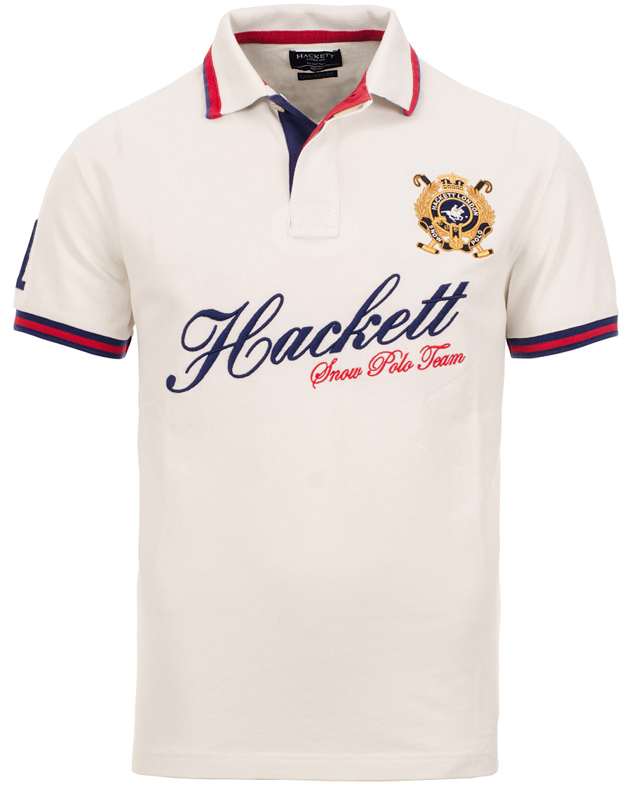 Men | Polo Shirts | Hackett | Snow Number Piké Winter White