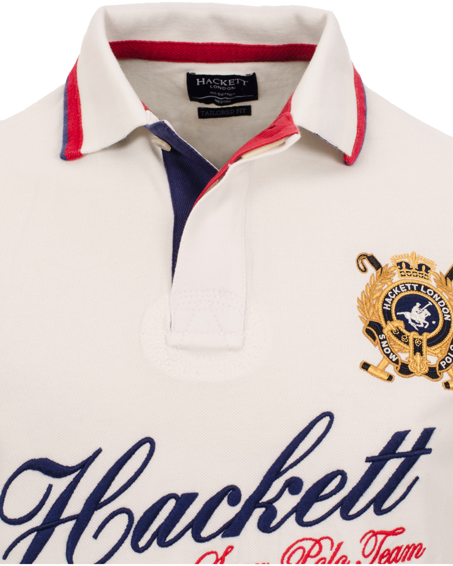 Men | Polo Shirts | Hackett | Snow Number Piké Winter White