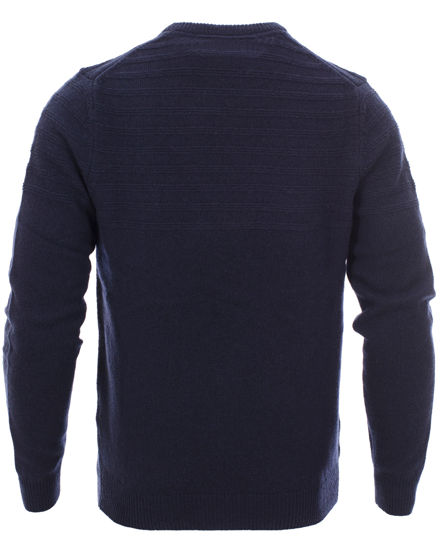 Men | Sweaters & Knitwear | Lyle & Scott | Crew Neck Garter Stitch Interest Pullover New Navy