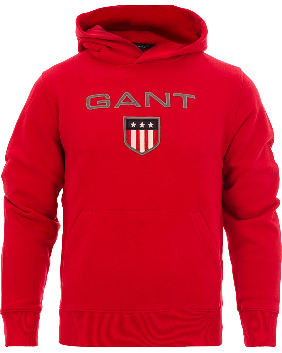 Men | Sweaters & Knitwear | GANT | Shield Hoodie Red