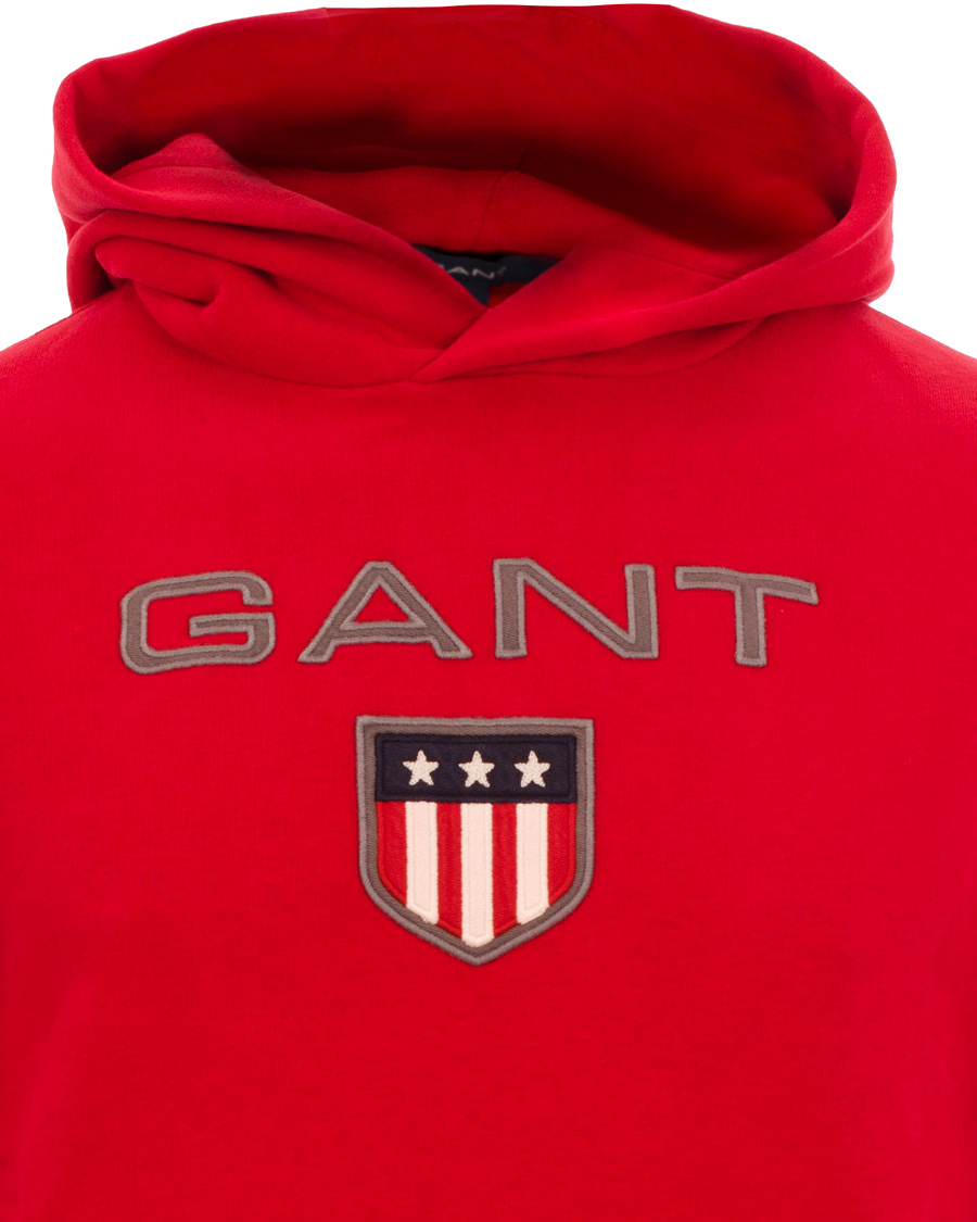 Men | Sweaters & Knitwear | GANT | Shield Hoodie Red