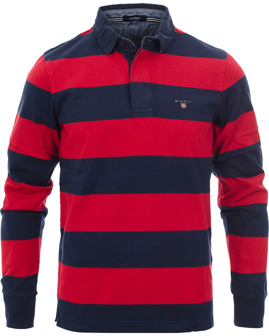 Men | Sweaters & Knitwear | GANT | Barstripe Heavy Rugger Cranberry Red