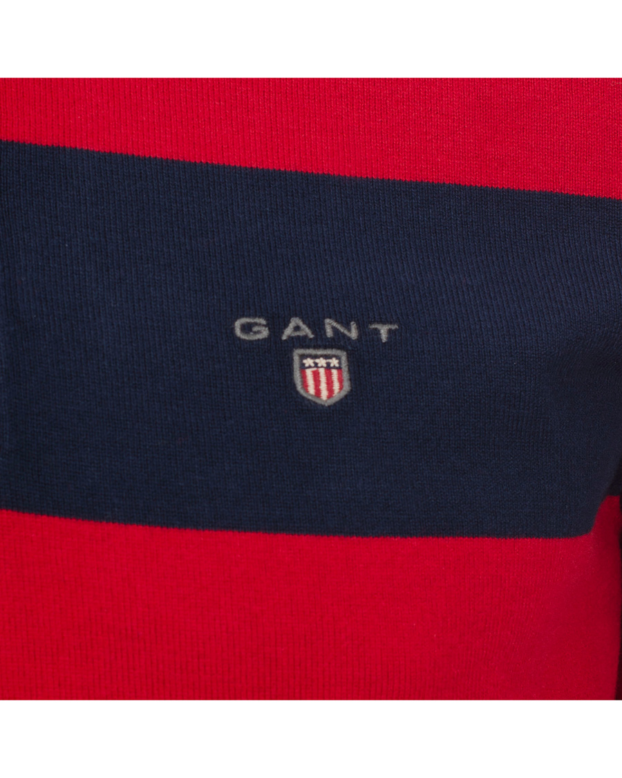 Men | Sweaters & Knitwear | GANT | Barstripe Heavy Rugger Cranberry Red