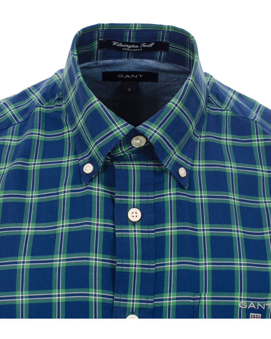 Men | Shirts | GANT | Wilmington Twill Check Regular Fit Shirt Bottle Green