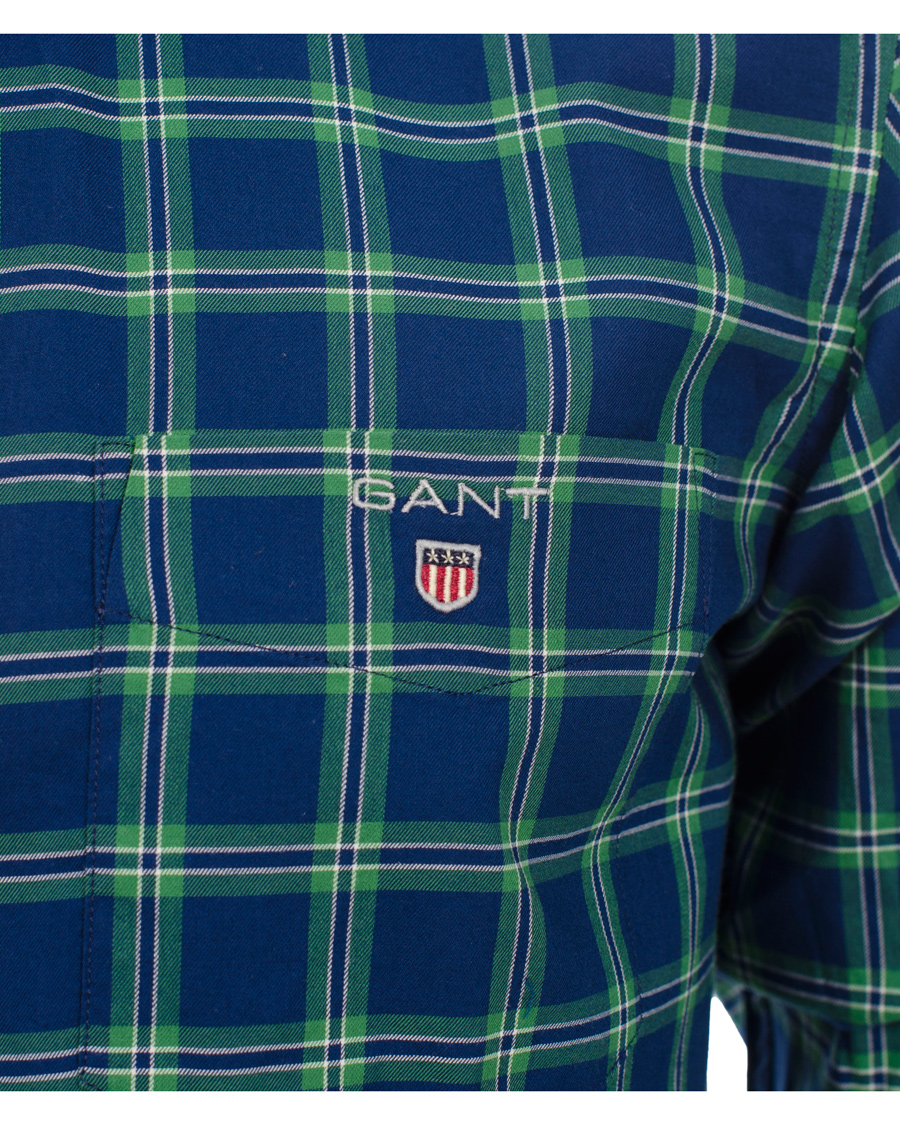 Men | Shirts | GANT | Wilmington Twill Check Regular Fit Shirt Bottle Green