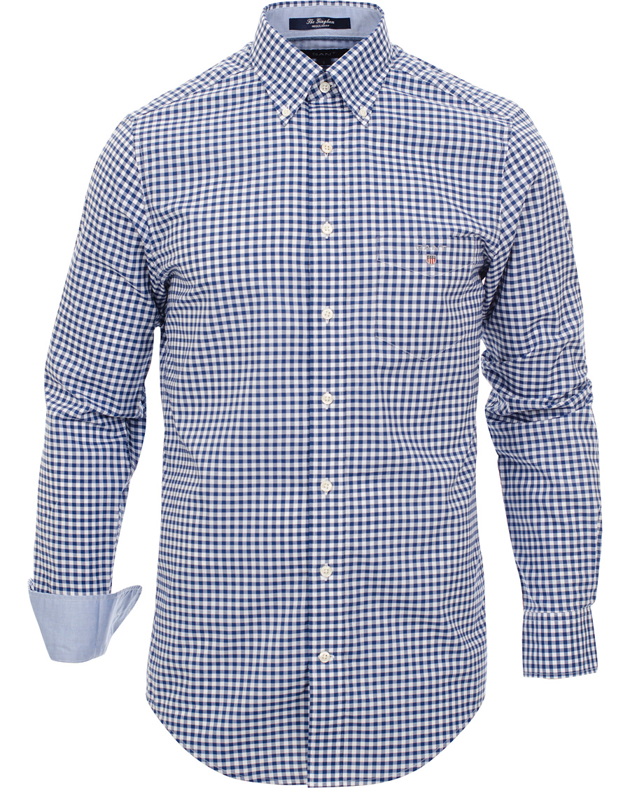 Men | Shirts | GANT | The Gingham Regular Fit Shirt Deep Cobalt Blue