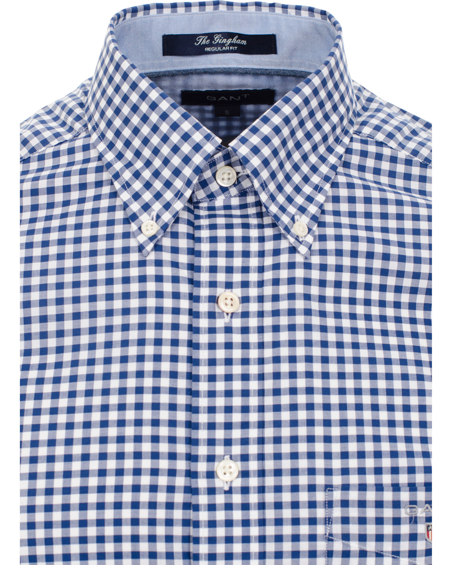 Men | Shirts | GANT | The Gingham Regular Fit Shirt Deep Cobalt Blue