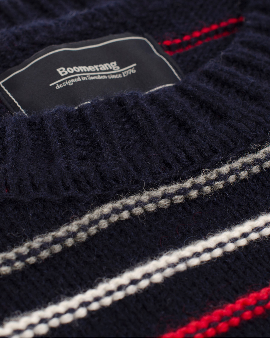 Men | Sweaters & Knitwear | Boomerang | Bo Structure Stripe Sweater Navy